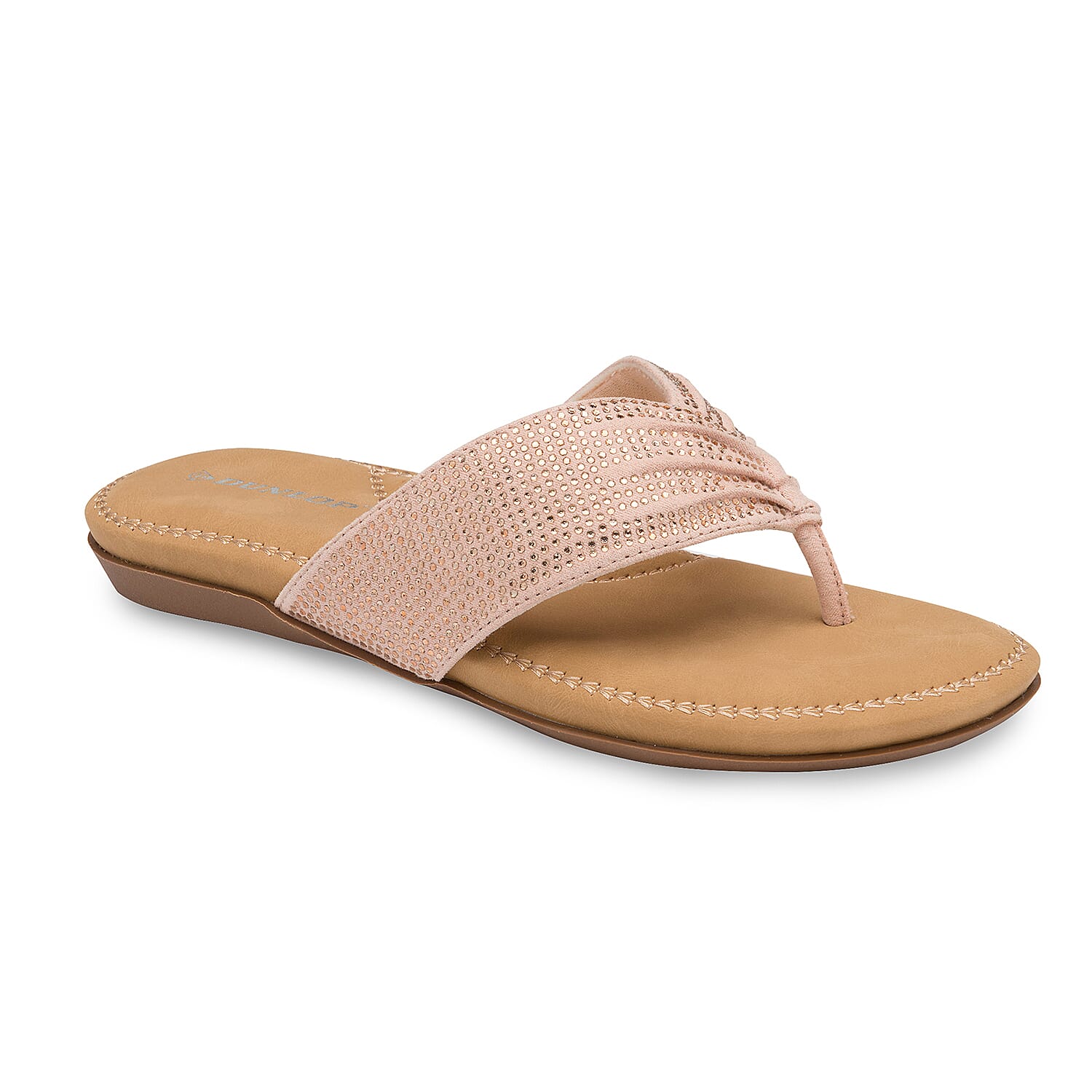 Dunlop Embellished Toe Post Slip on Flat Sandals (Size 4) - Rose Gold