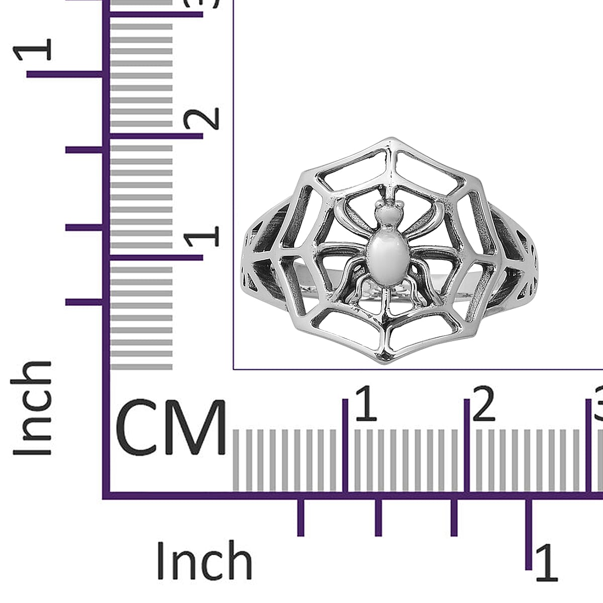 New Arrival- Sterling Silver Spider Web Mens Ring