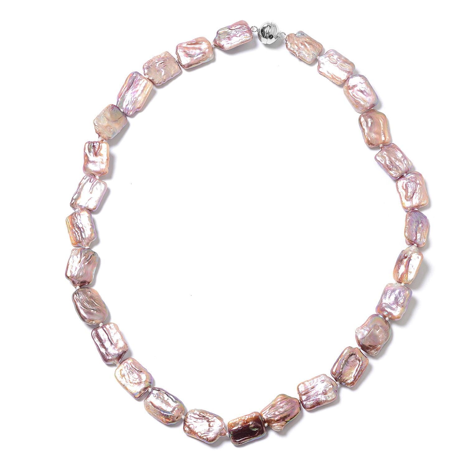 Natural Purple Baroque Pearl Necklace (Size 24) with Magnetic Lock