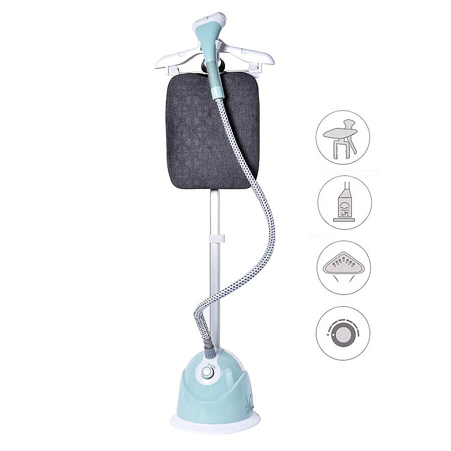 Multi-Purpose Garment Steamer OR Home Sanitiser with Built-in Iron Board (Size 29x26.5x28 Cm) - Blue