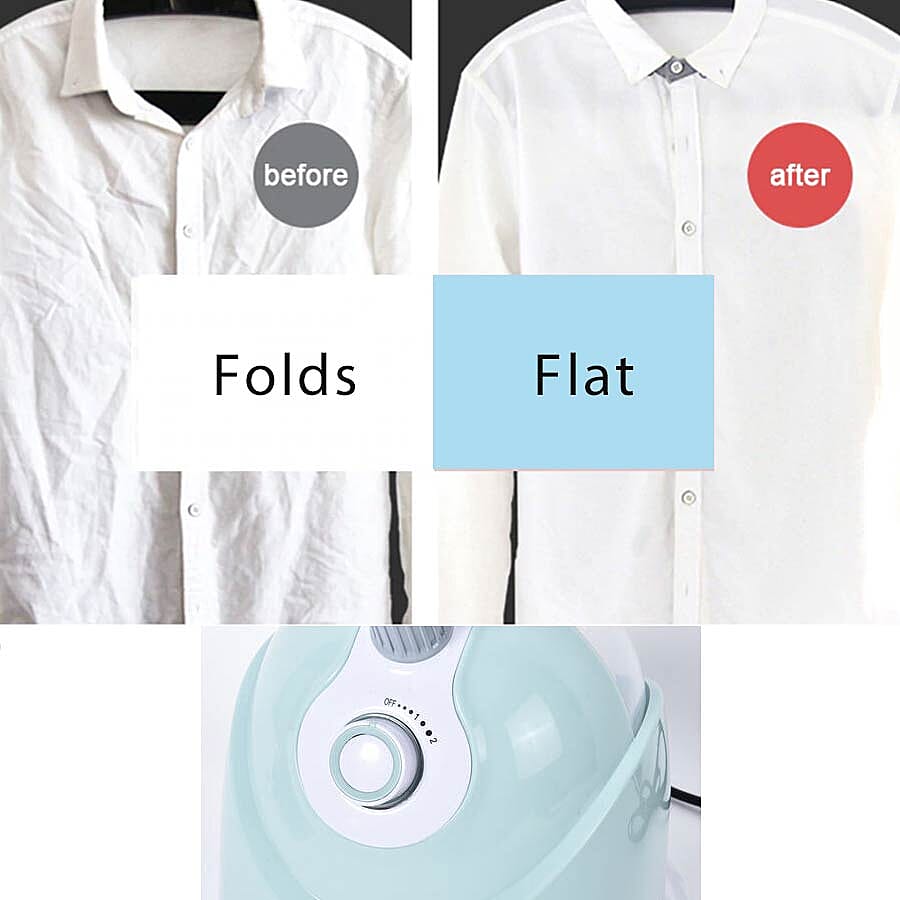 Multi-Purpose Garment Steamer OR Home Sanitiser with Built-in Iron Board (Size 29x26.5x28 Cm) - Blue