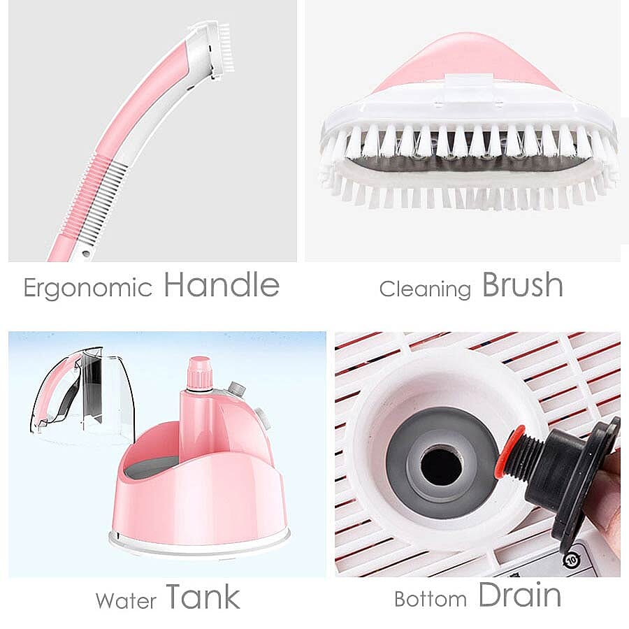 Multi-Purpose Garment Steamer OR Home Sanitiser with Built-in Iron Board (Size 29x26.5x28 Cm) - Pink