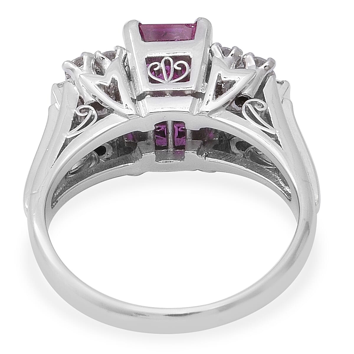 Signature Collection 2.16 Ct AAAA Thai Ruby and Diamond SI GH Ring in 900 Platinum 6.69 grams