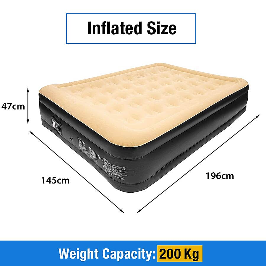 High Raise Double Airbed + Built - in Pump