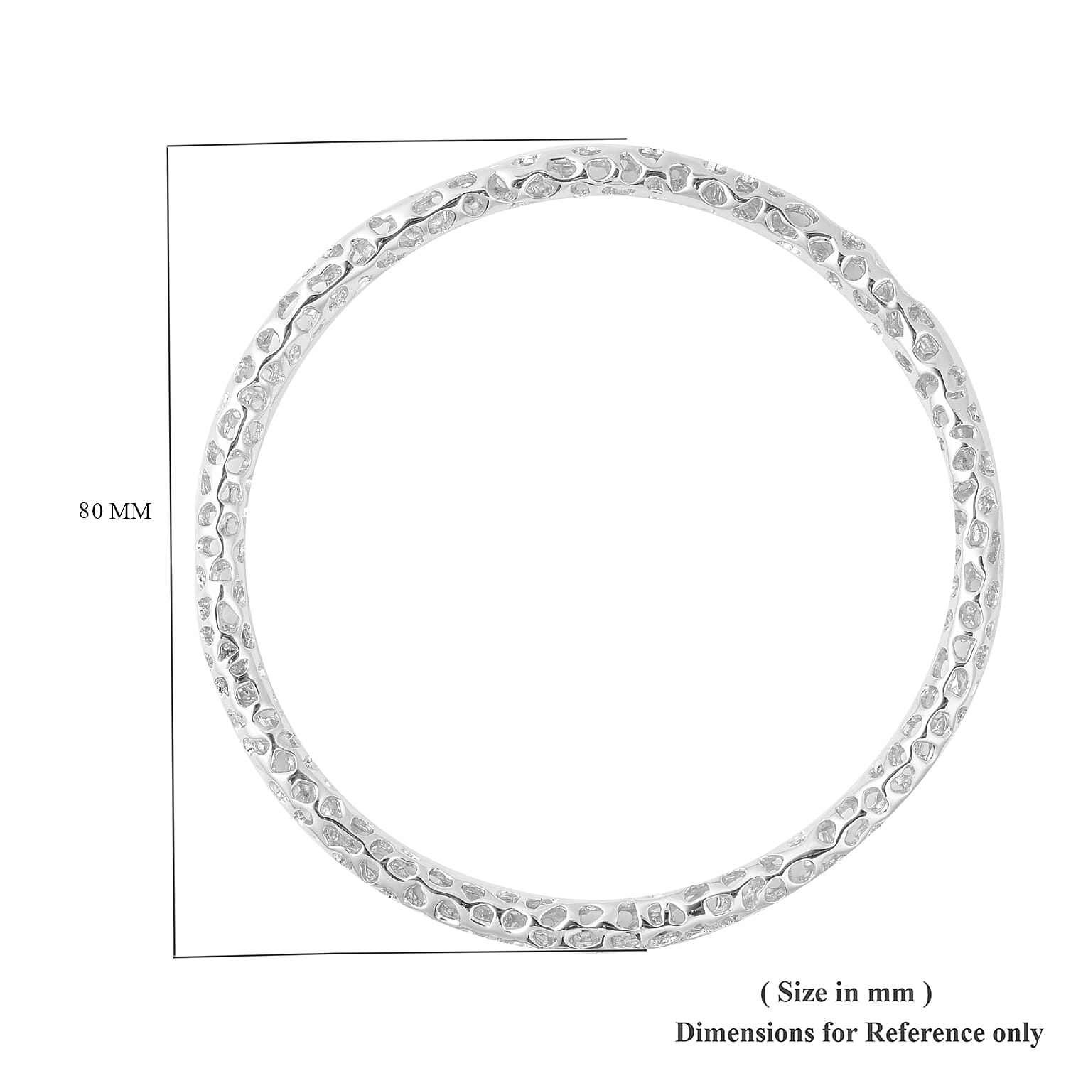 Allegro Collection - RACHEL GALLEY Rhodium Overlay Sterling Silver Allegro Bangle (Size 7.75/Medium)