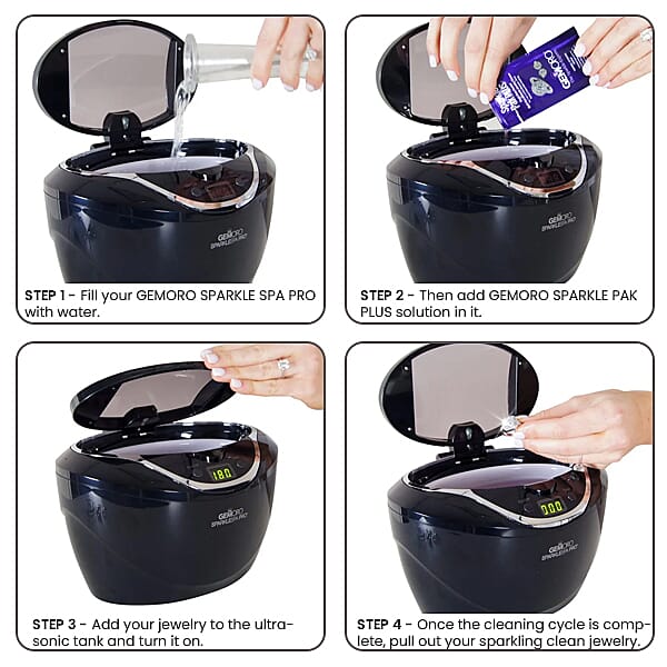 GemOro Sparkle Spa Pro (Black) with GemOro Sparkle Pak Plus (Box of 10)