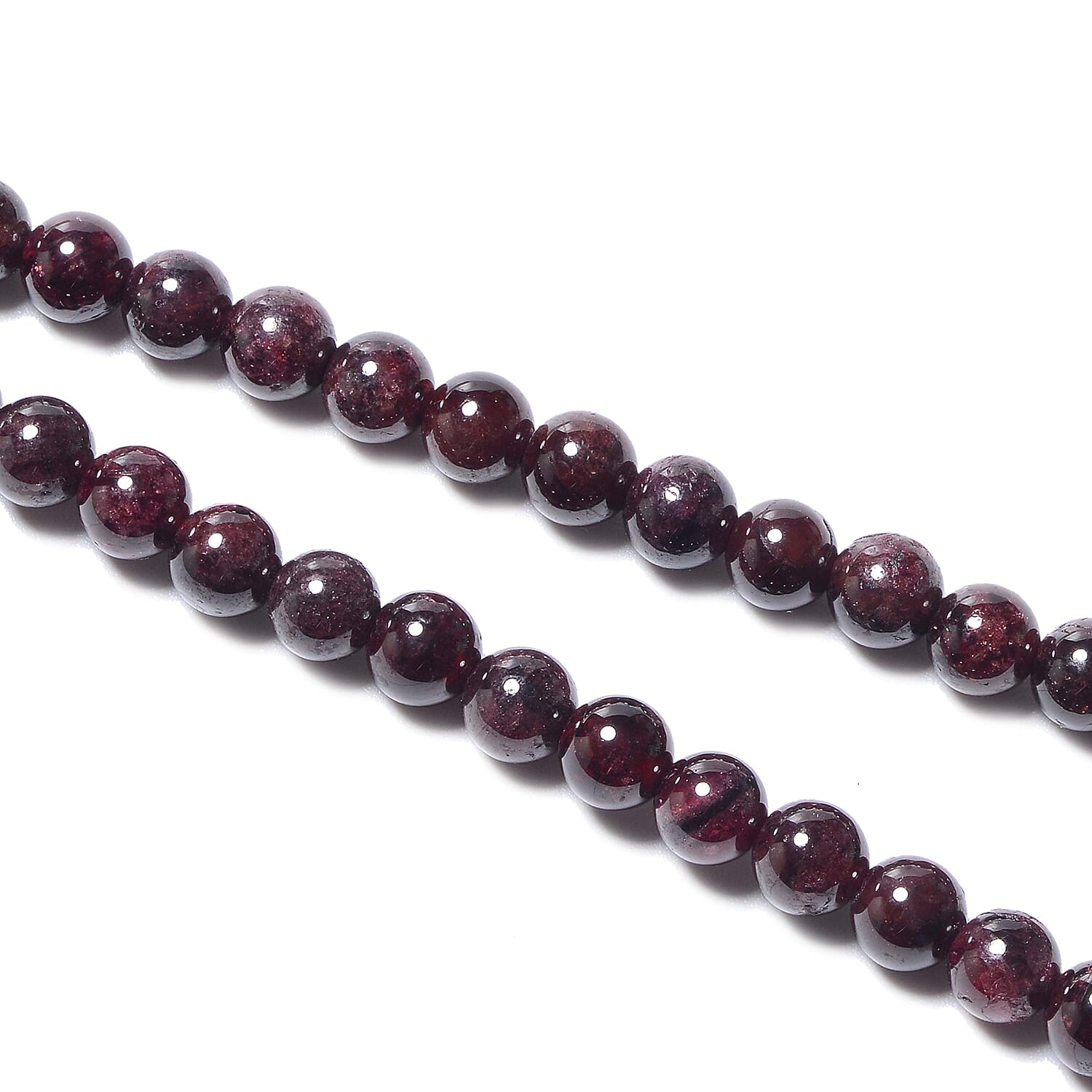 Indian Garnet (Rnd) Graduated Beads Necklace (Size 24) in Stainless Steel 275.20 Ct.