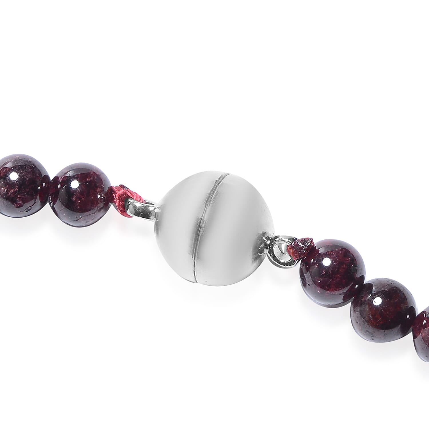 Indian Garnet (Rnd) Graduated Beads Necklace (Size 24) in Stainless Steel 275.20 Ct.