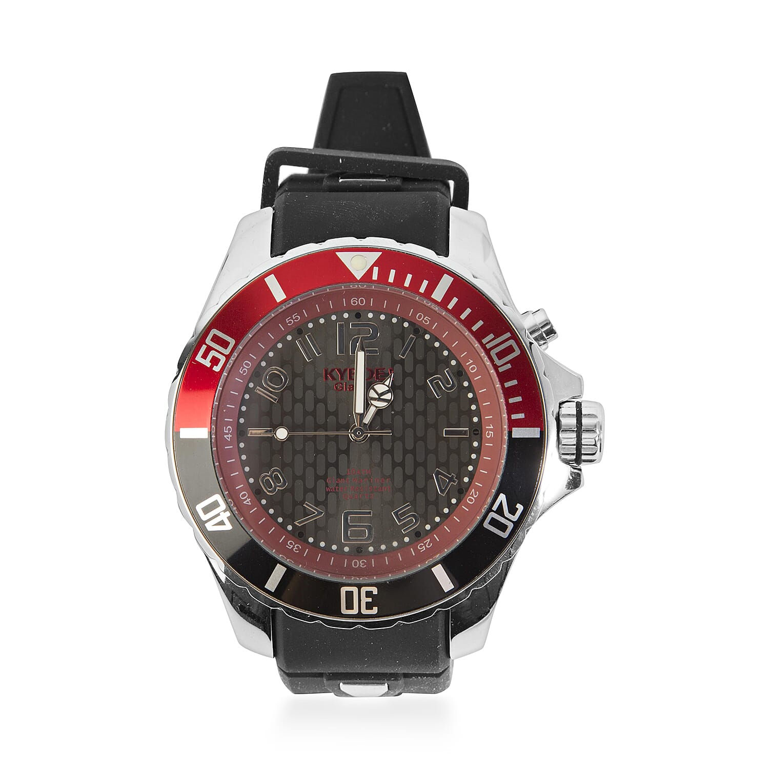 KYBOE Power Collection- Japanese Movement 100M Water Resistance Silver Awe LED Watch in Stainless Steel with Rotating Bezel and Strap - 48MM