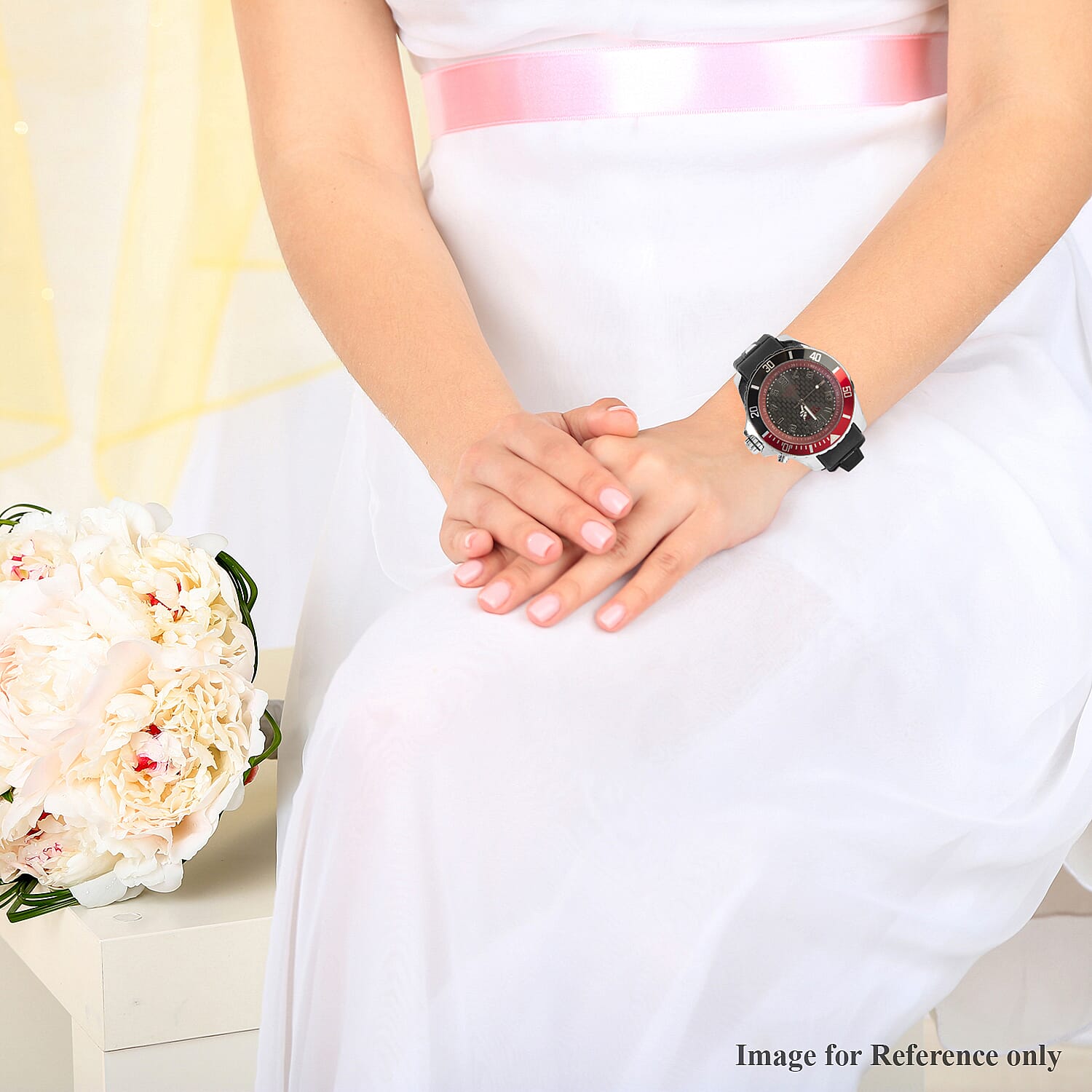 KYBOE Power Collection- Japanese Movement 100M Water Resistance Silver Awe LED Watch in Stainless Steel with Rotating Bezel and Strap - 48MM