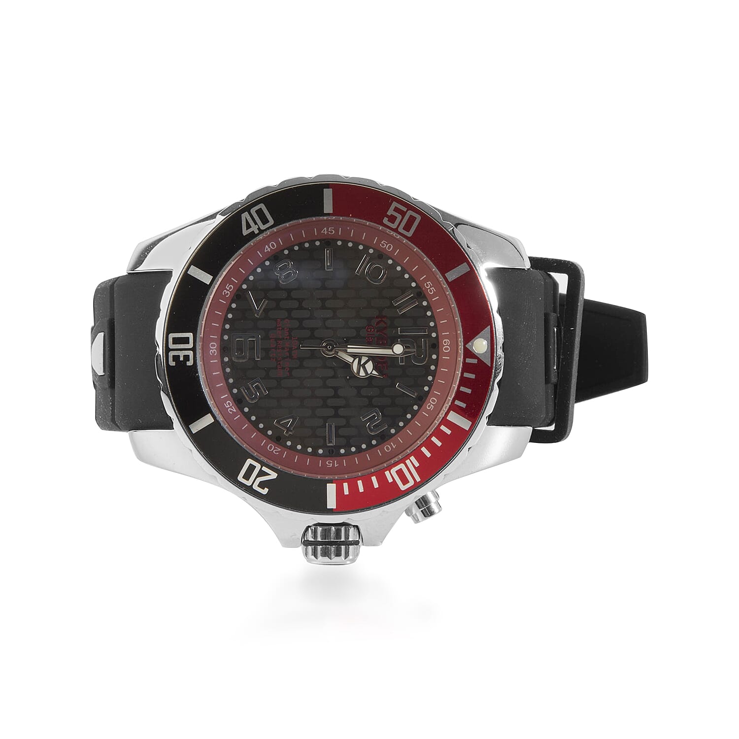 KYBOE Power Collection- Japanese Movement 100M Water Resistance Silver Awe LED Watch in Stainless Steel with Rotating Bezel and Strap - 48MM