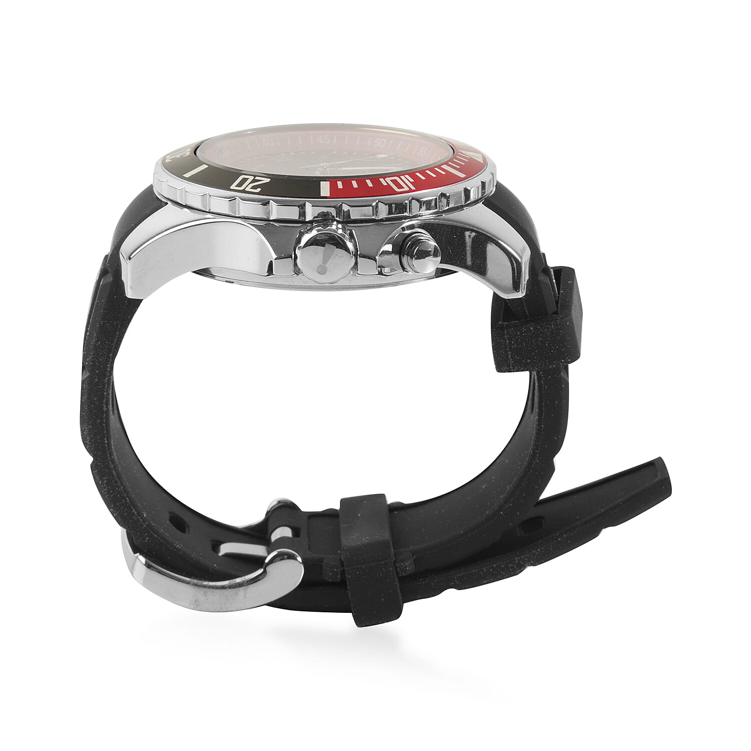 KYBOE Power Collection- Japanese Movement 100M Water Resistance Silver Awe LED Watch in Stainless Steel with Rotating Bezel and Strap - 48MM