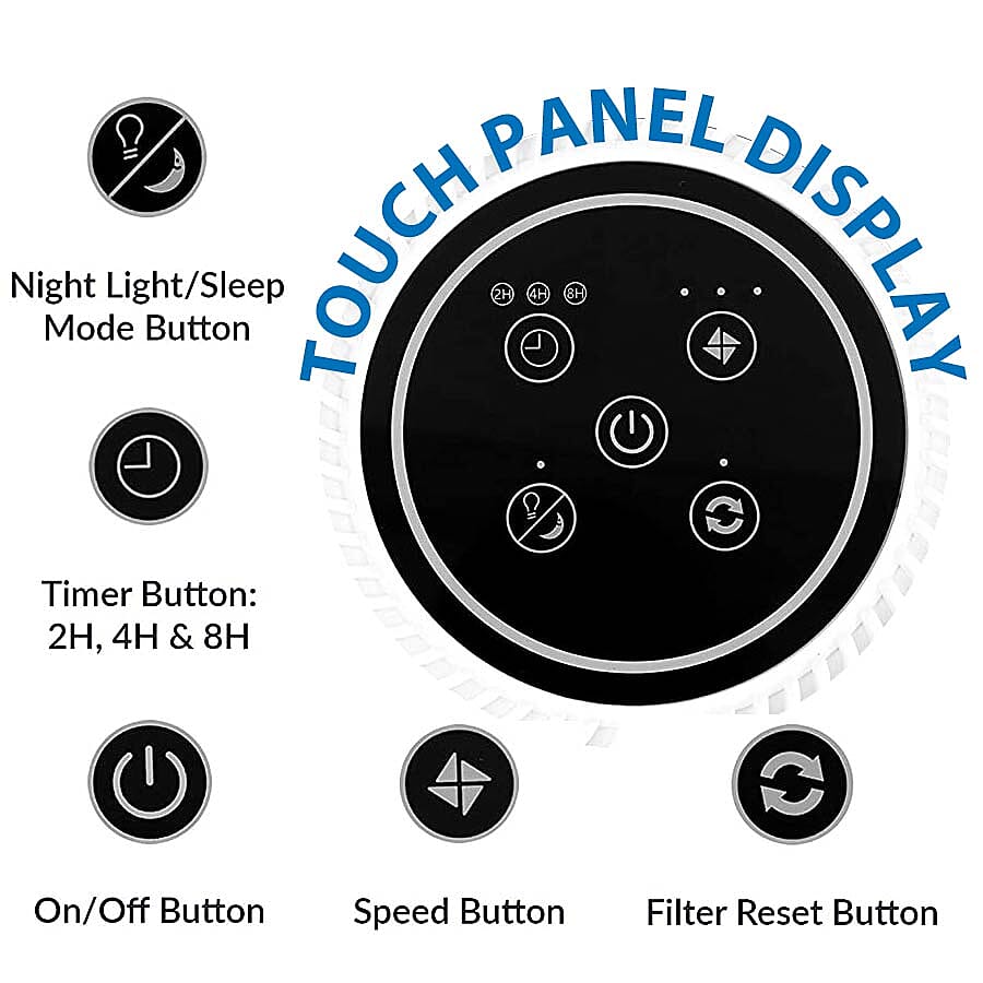 Silentnight Air Purifier with HEPA and Carbon Filter System & Night Light (29x19cm)