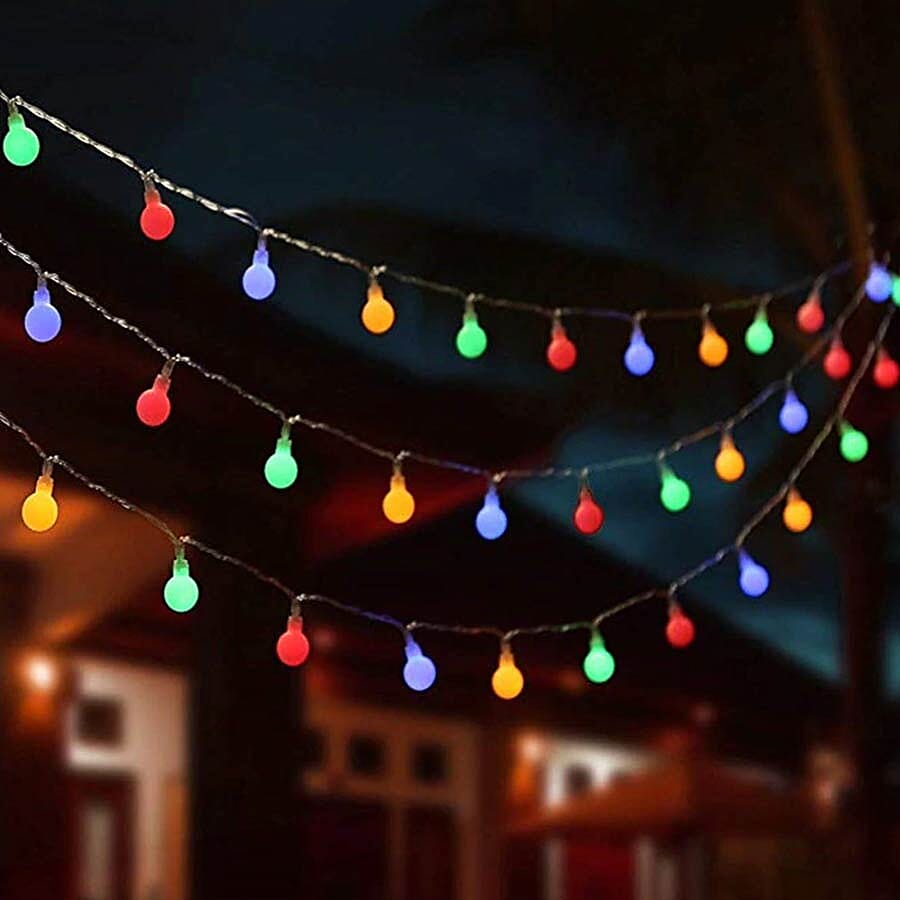 10 Multi Colour LED Bulb String Lights (2xAA Battery not Included ...