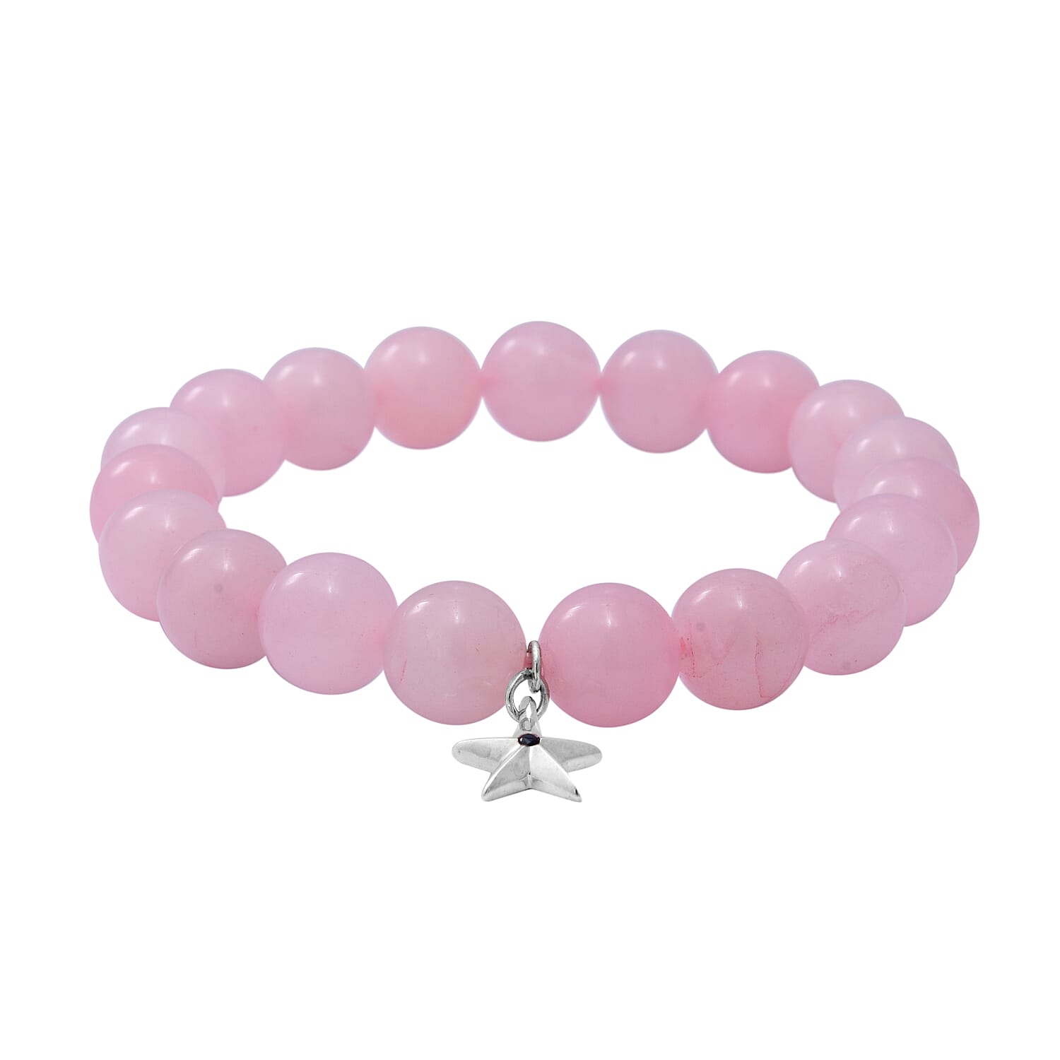 GP 2 Piece Set Stretchable Bracelet 7 to 8 Inch with Star Charm in Sterling Silver