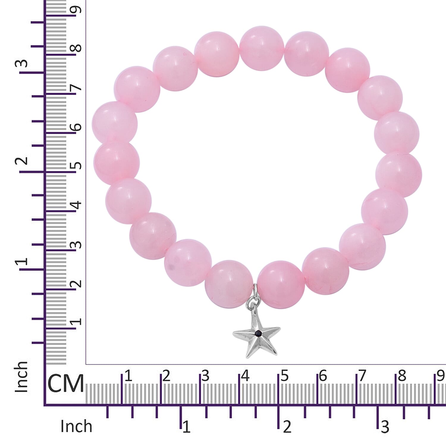 GP 2 Piece Set Stretchable Bracelet 7 to 8 Inch with Star Charm in Sterling Silver