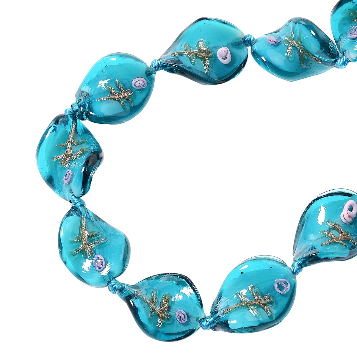 2 Piece Set - Green Colour Murano Glass Beads Necklace (Size 20 with 3 inch Extender) and Hook Earrings in Stainless Steel