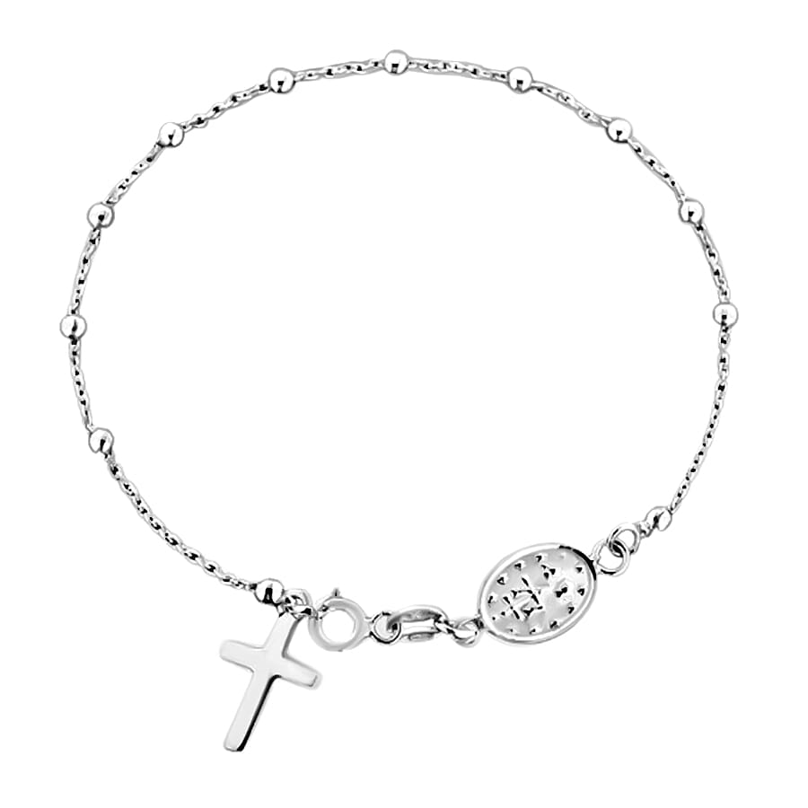 Sterling Silver Rosary Bracelet (Size 7)