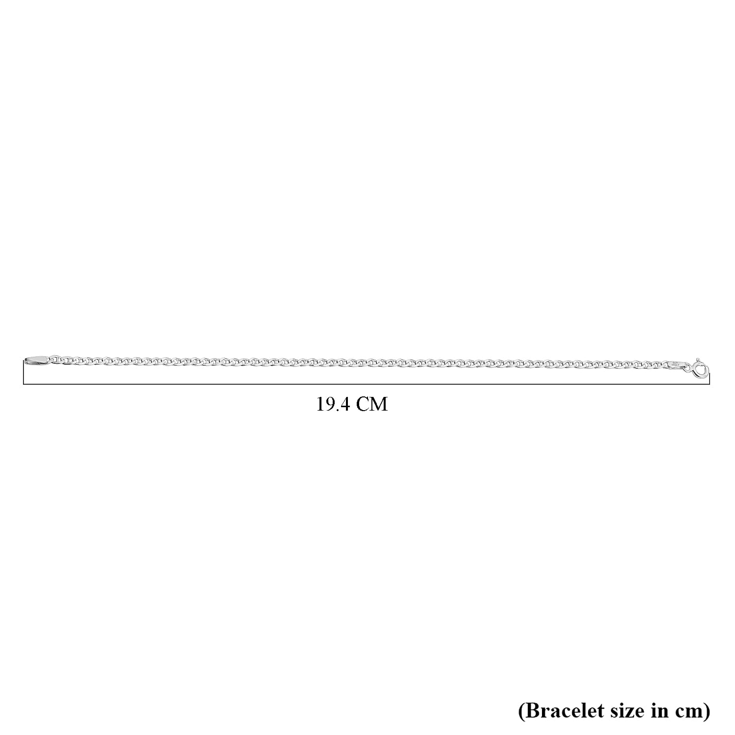 Sterling Silver Flat Rambo Bracelet (Size 7) with Spring Ring Clasp