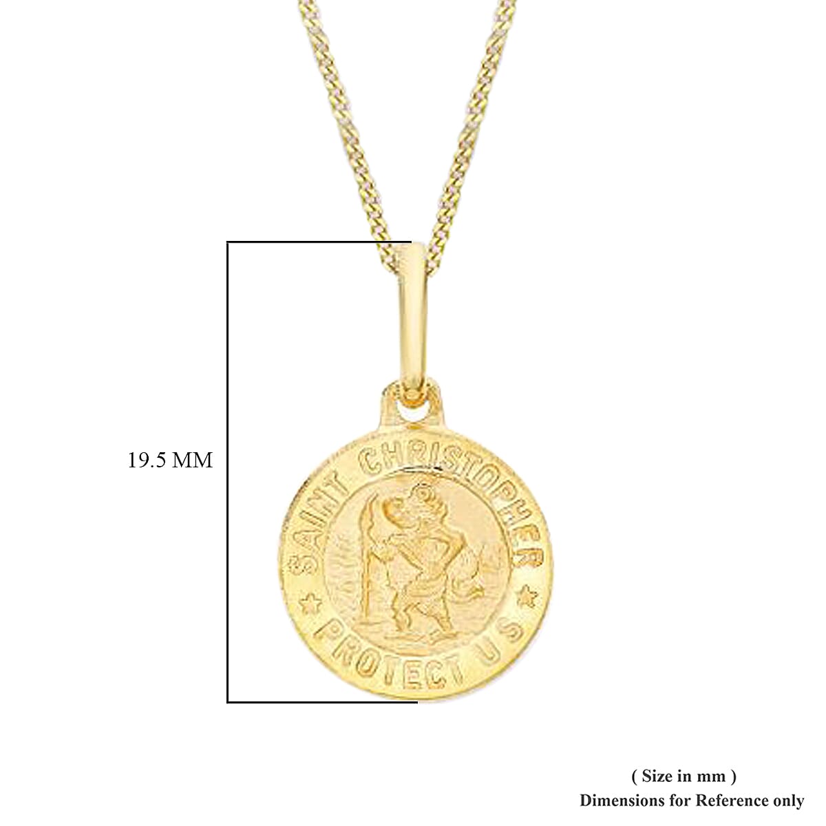 9K Yellow Gold St Christopher Medal Charm