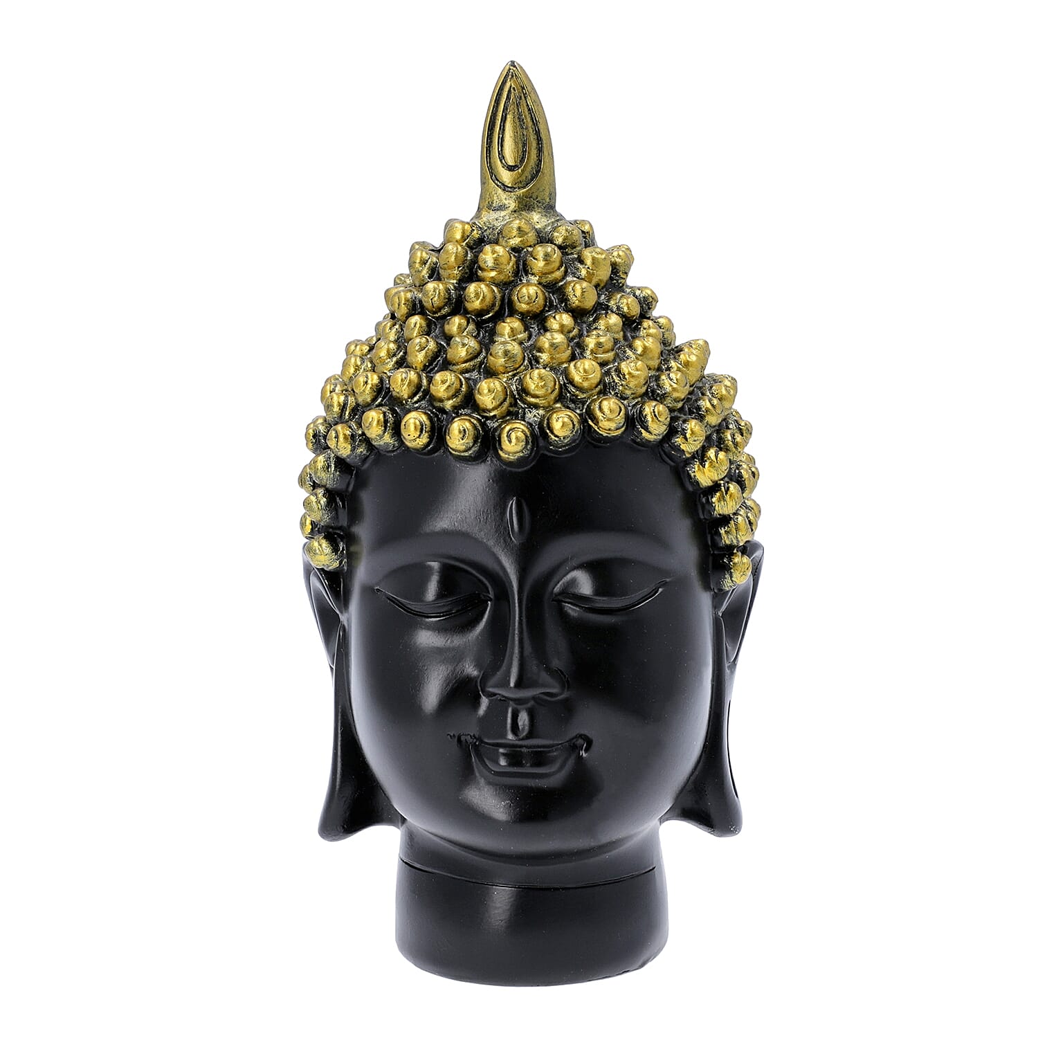 Buddha Head Statue (Size 11x12x23cm) - Gold