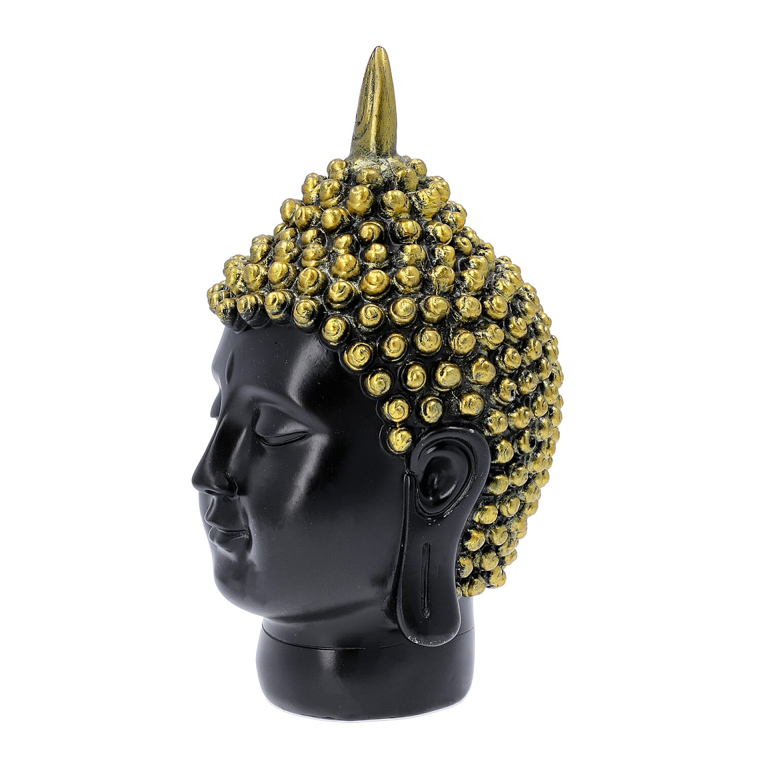 Buddha Head Statue (Size 11x12x23cm) - Gold