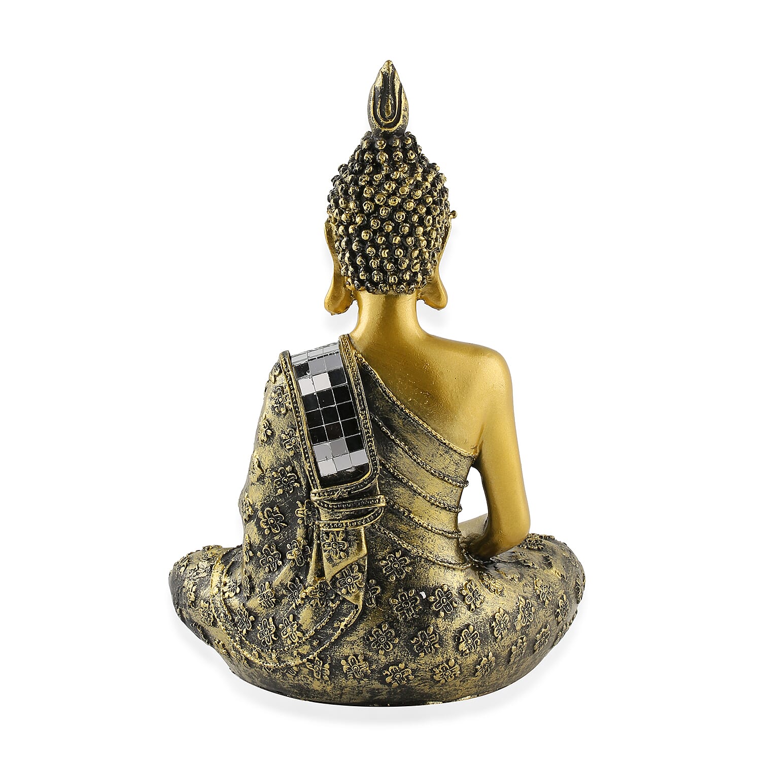 Meditating Buddha Statue (Size 13x8.5x20 Cm) - Gold and Silver