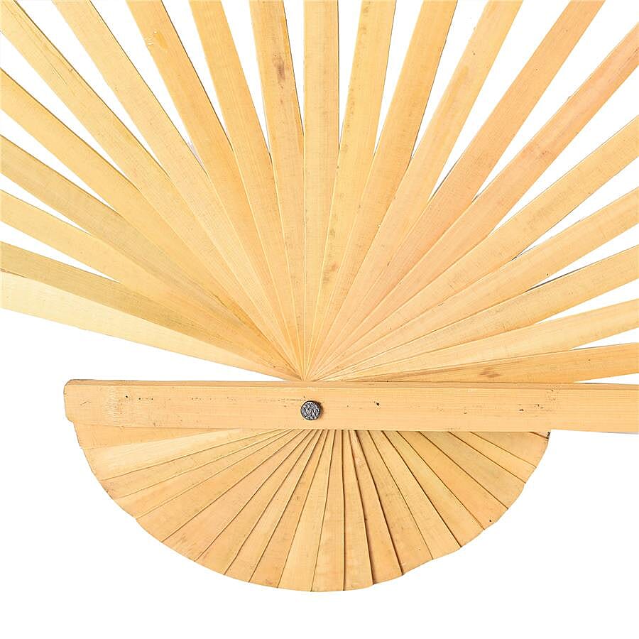 Red Crowned Crane Pattern Folding Fan (Size 160x90 Cm)