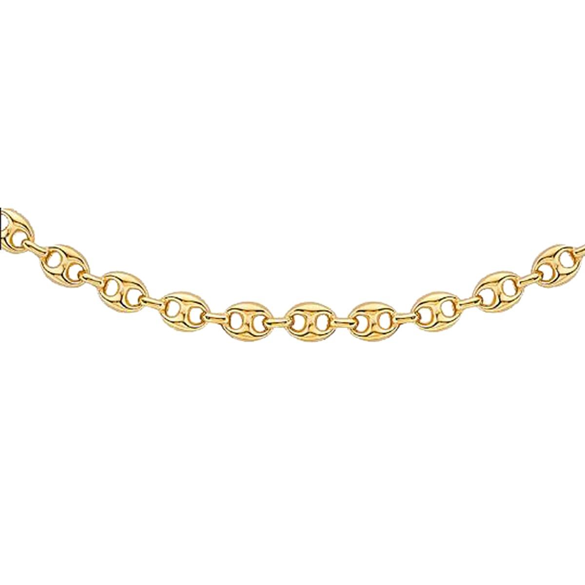 9K Yellow Gold Puffed Mariner Necklace (Size 18), Gold wt 10.50 Gms