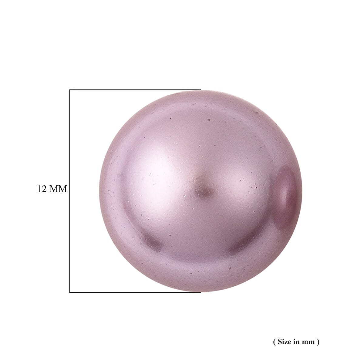 Purple Shell Pearl Stud Earrings (with Push Back) in Rhodium Overlay Sterling Silver