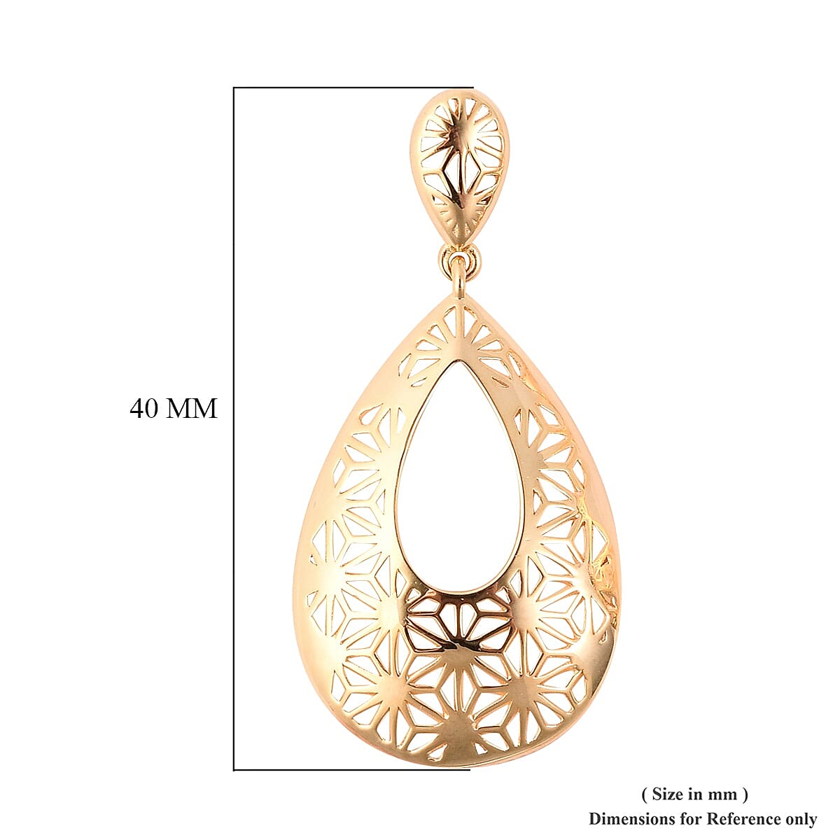 GP - Blue Sapphire Dangle Earrings (with Push Back) in Yellow Gold Overlay Sterling Silver