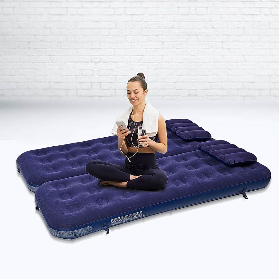 3 in 1 Inflatable Airbed Mattress with 2 Pillows (Size 191x73x22 Cm)