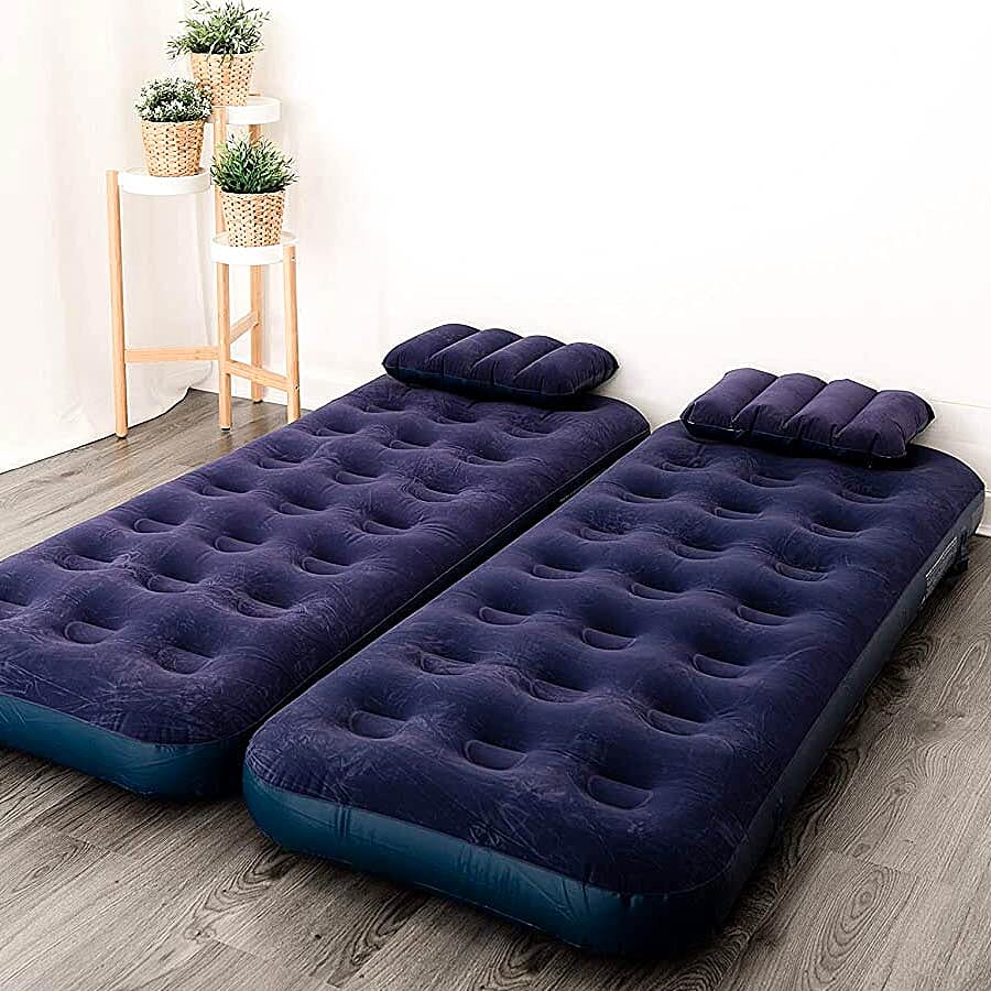 3 in 1 Inflatable Airbed Mattress with 2 Pillows (Size 191x73x22 Cm)