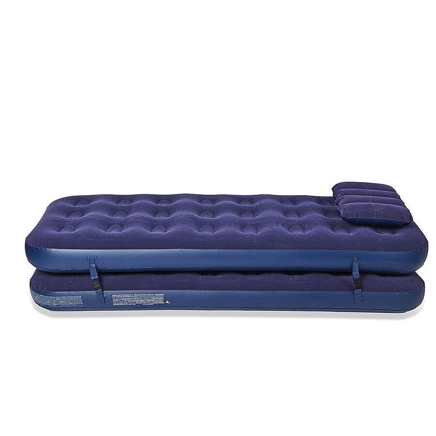3 in 1 Inflatable Airbed Mattress with 2 Pillows (Size 191x73x22 Cm)