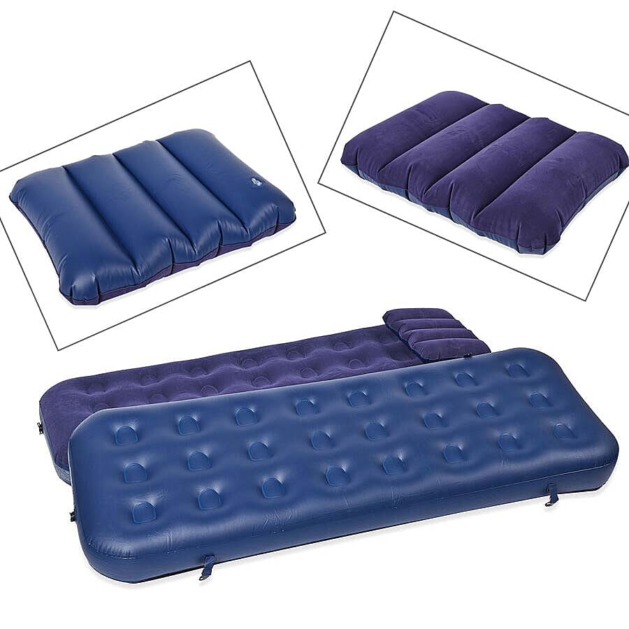 3 in 1 Inflatable Airbed Mattress with 2 Pillows (Size 191x73x22 Cm)