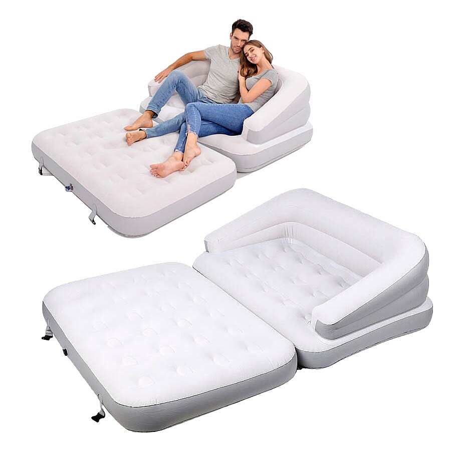 Multifunctional 5-in-1 Sofa Bed with Electric Pump (Size: 198x138x62cm) - White