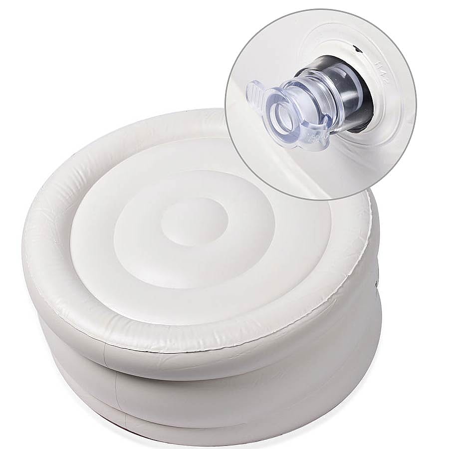 Deluxe Inflatable Armchair with Backrest (Size: 85x82x60cm) - Red and White