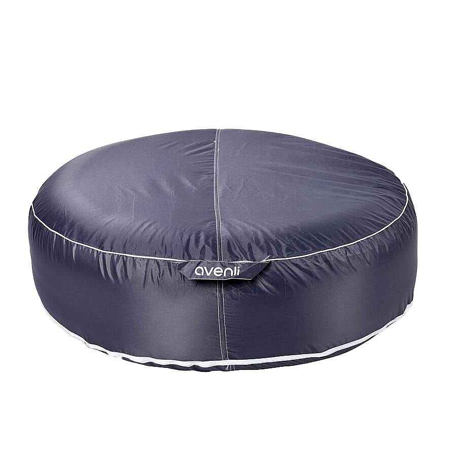 Indoor Outdoor Inflatable Round Pouffe (Size 97 Cm) - Grey