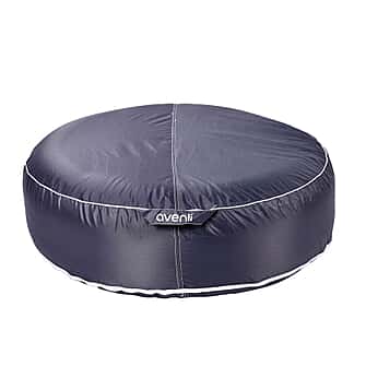 Indoor Outdoor Inflatable Round Pouffe - Grey