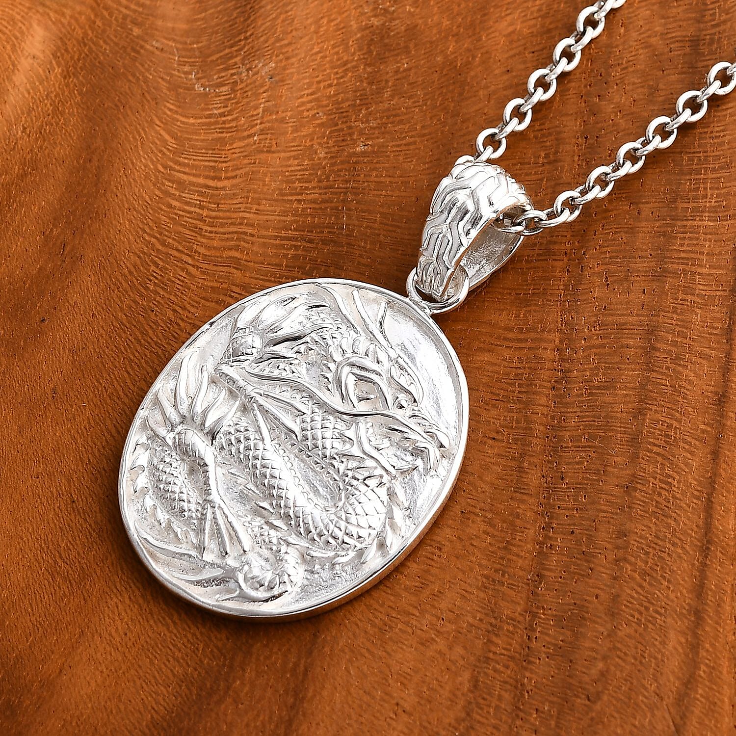 Royal Bali Collection - Dragon Pendant in Sterling Silver, Silver Wt. 7.26 Gms.