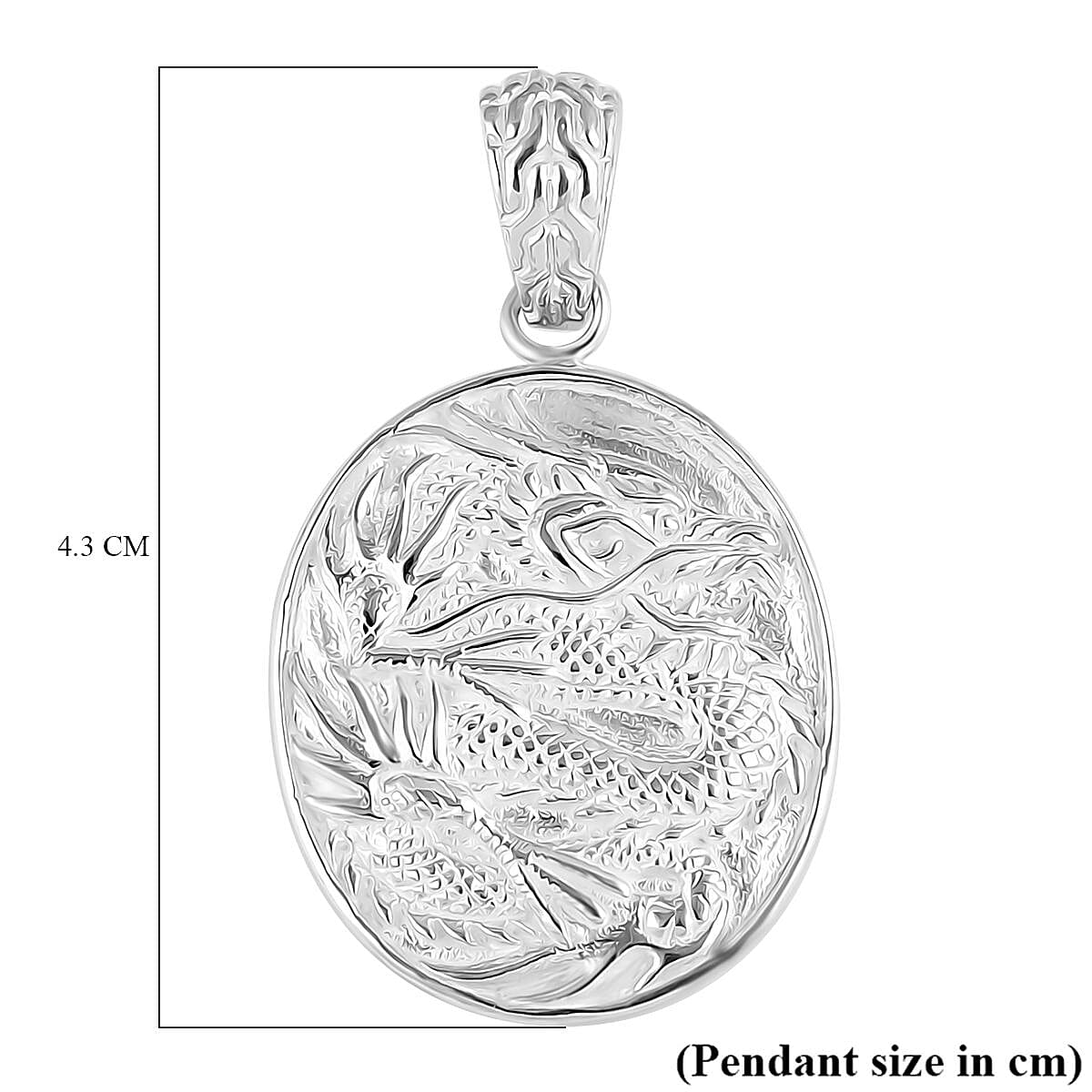 Royal Bali Collection - Dragon Pendant in Sterling Silver, Silver Wt. 7.26 Gms.