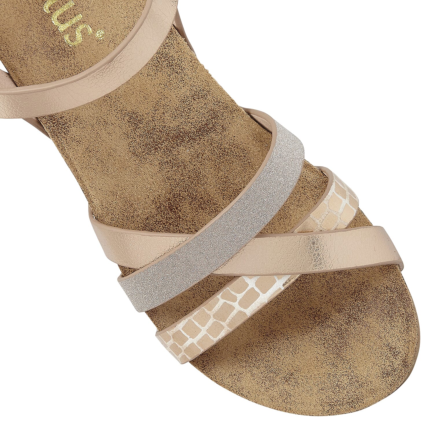 Lotus Lily Wedge Sandals (Size 3) - Rose Gold