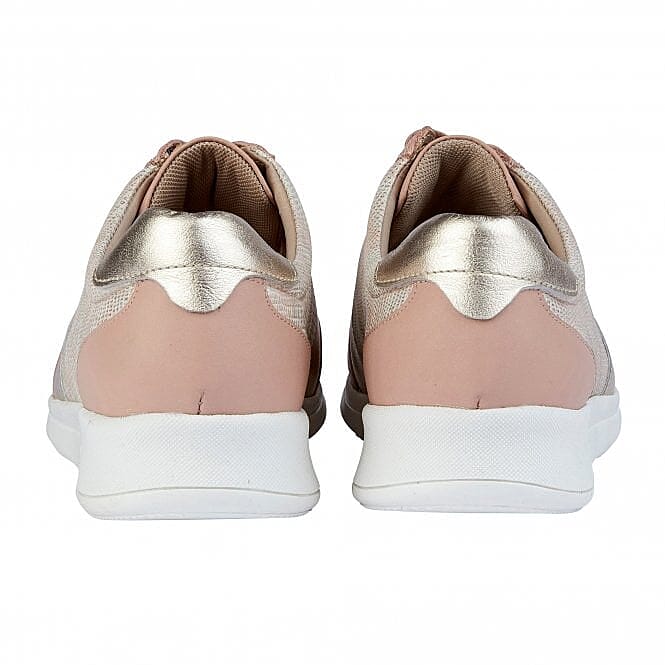 Lotus Stressless Leather Florence Lace-Up Trainers in Pink Colou