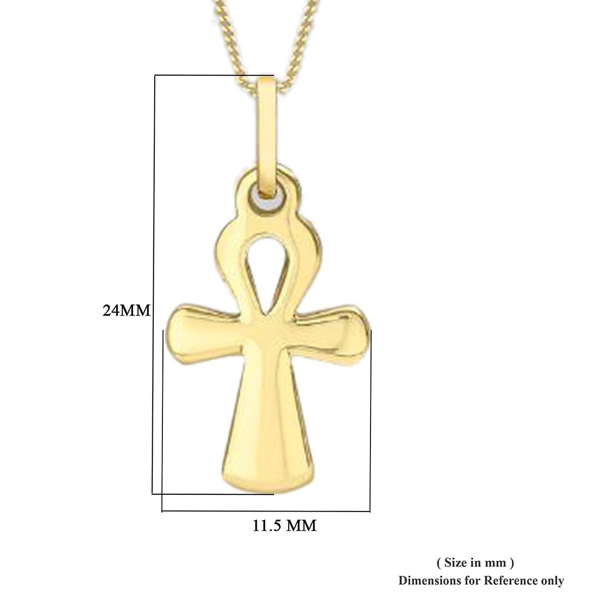 9K Yellow Gold Ankh Cross Pendant, Gold wt 1.30 Gms