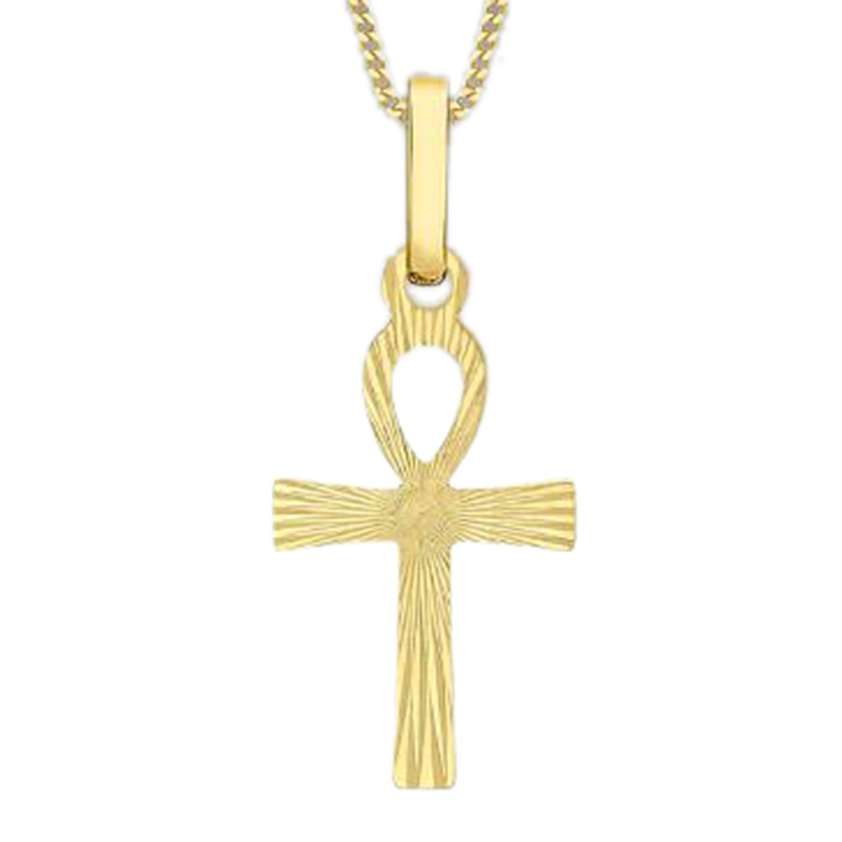 9K Yellow Gold Ankh Cross Pendant