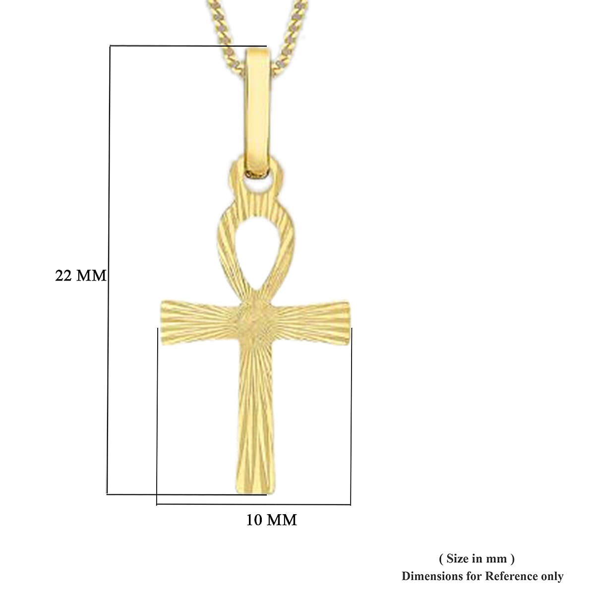 9K Yellow Gold Ankh Cross Pendant