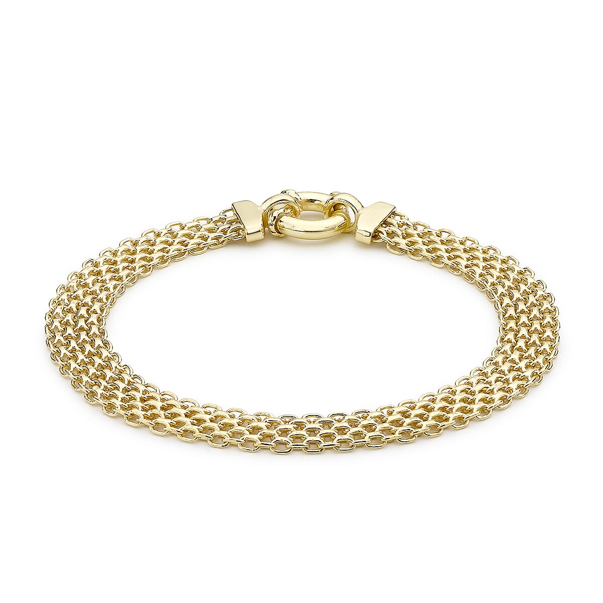 9K Yellow Gold Bismark Bracelet (Size 7.5) with Senorita Clasp, Gold Wt 5.60 Gms