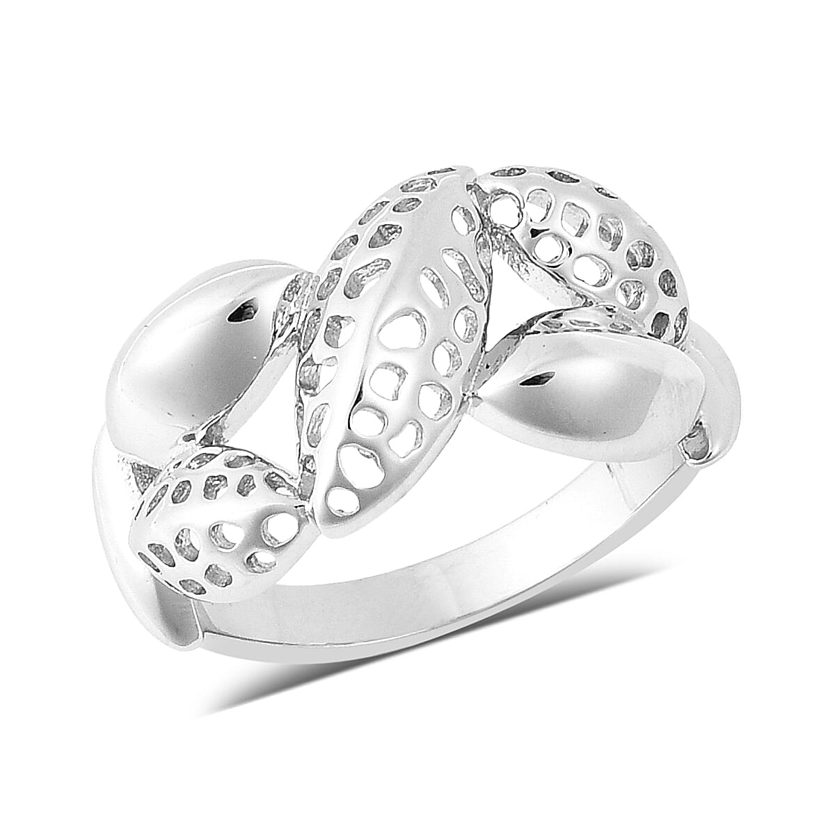 Leaf Collection - RACHEL GALLEY Rhodium Overlay Sterling Silver Lattice Leaf Ring