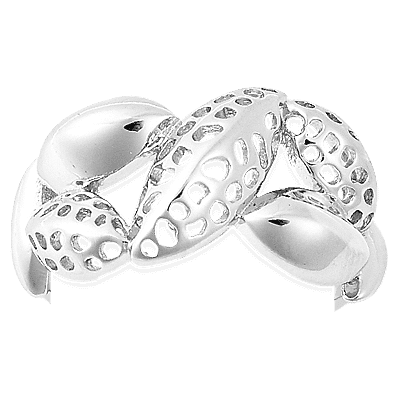 Leaf Collection - RACHEL GALLEY Rhodium Overlay Sterling Silver Lattice Leaf Ring