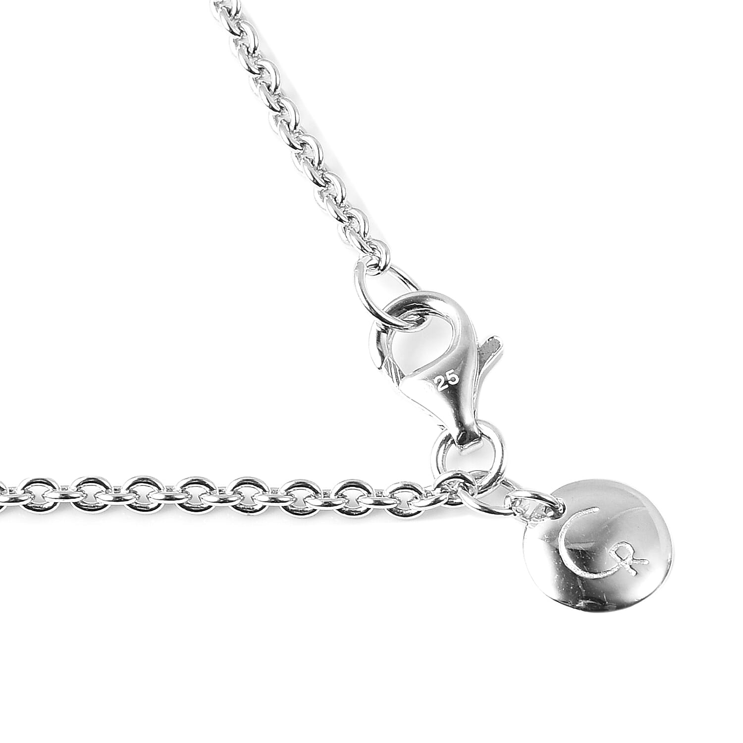 RACHEL GALLEY Pebble Collection - Rhodium Overlay Sterling Silver Station Necklace (Size 30), Silver wt 22.36 Gms